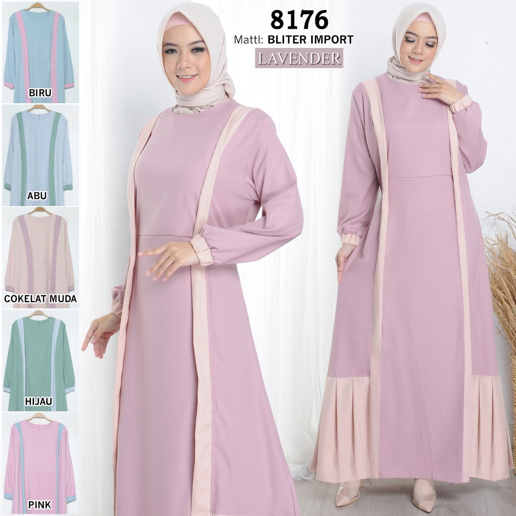 Gamis Terbaru Model Polos Kombinasi GB-8176