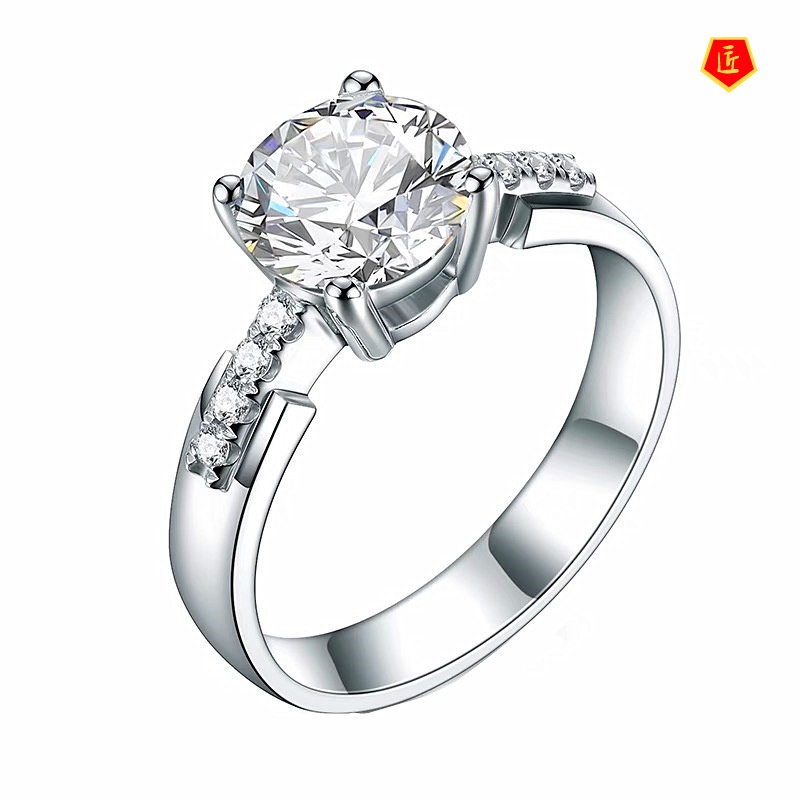 [Ready Stock]New Single Row Moissanite Ring Minimalist Creative