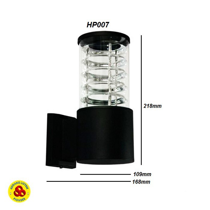 Hippo Wall Lamp Lampu Dinding Outdoor Pilar Tempel 1 Arah HP007