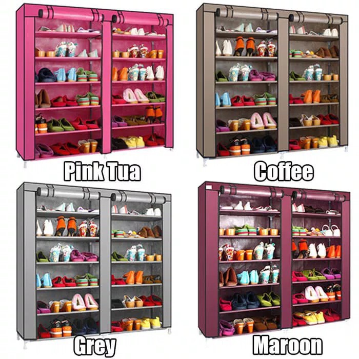 DOUBLE RAK SEPATU KAIN 2 PINTU BESAR 12 SUSUN JUMBO DOUBLE RAK SEPATU KAIN 2 PINTU BESAR 12 SUSUN JUMBO
