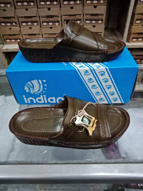 Sandal Pria Indian Original 437 Black and Brown Kualitas Premium