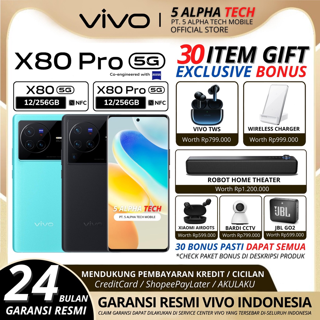 VIVO X80 PRO | X80 5G 12/256GB X80PRO GARANSI RESMI VIVO