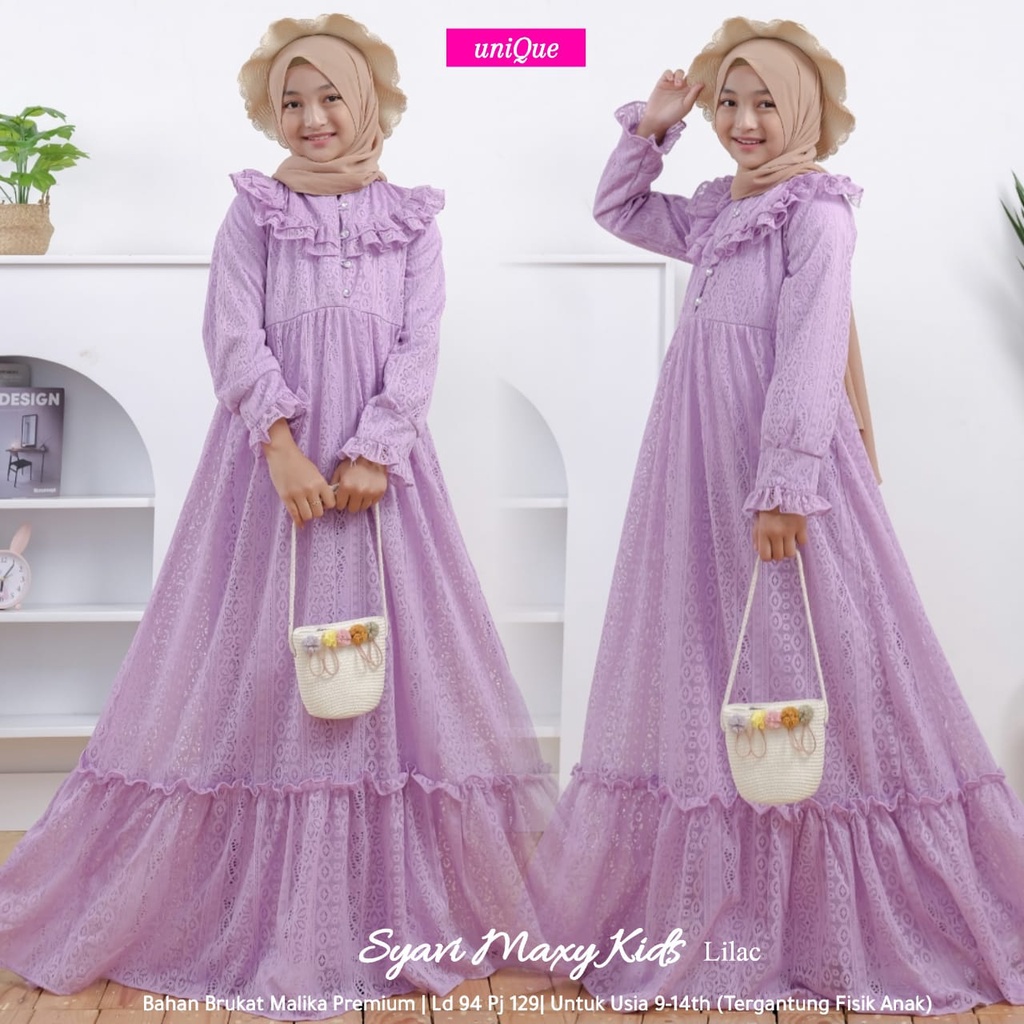 TARVA SYARI MAXY KIDS ANAK GAMIS ANAK BRUKAT LACE ORI UNIQUE
