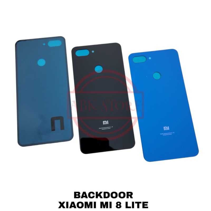 TUTUP BELAKANG BACKDOOR COVER BATERAI BACK GLASS XIAOMI MI 8 LITE BACKCOVER BACK CASING XIAOMI MI8 LITE