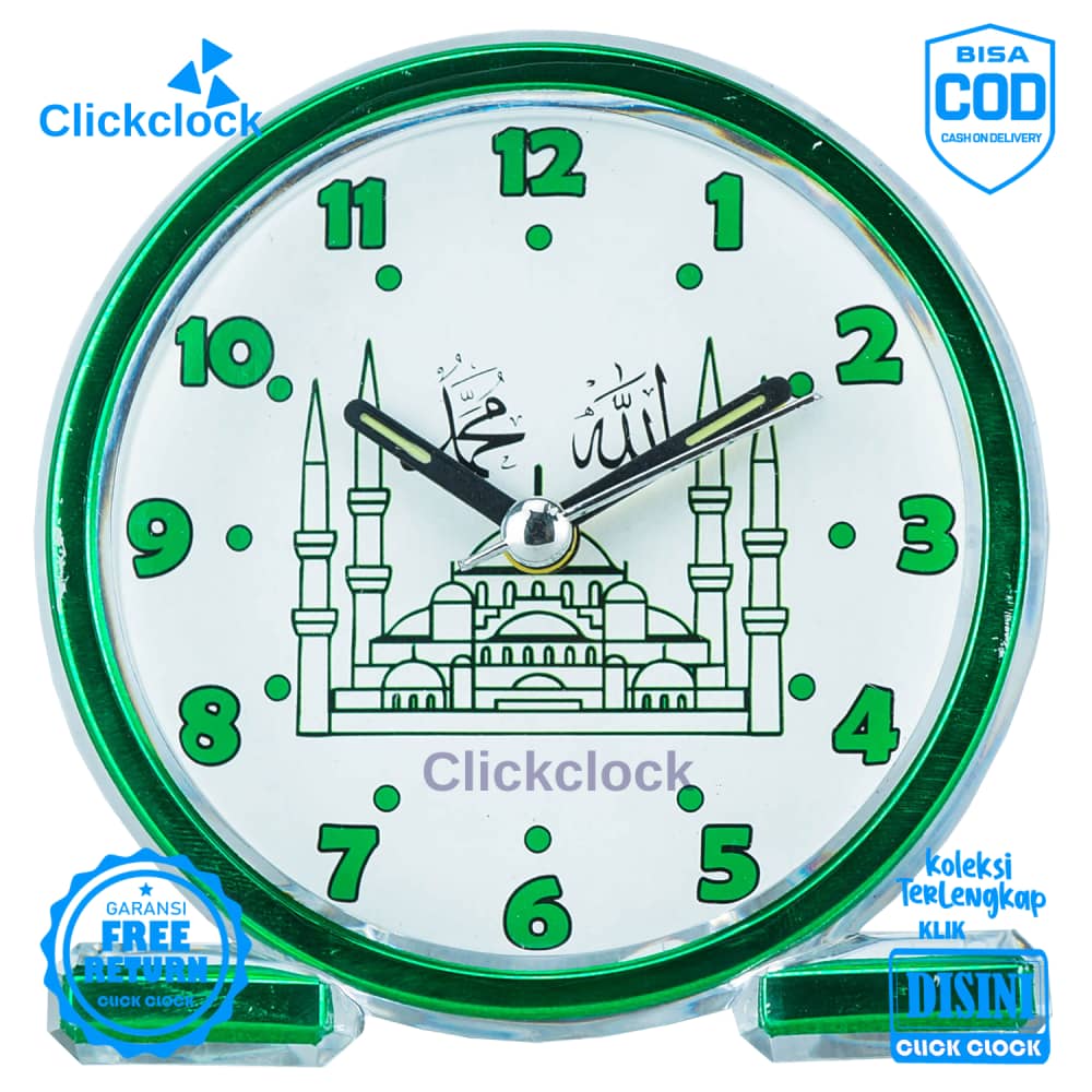 Jam Weker Quartz Jam Meja Masjid Minion Kaligrafi Kaiwa 8888 Kecil Unik Bagus Step Movement