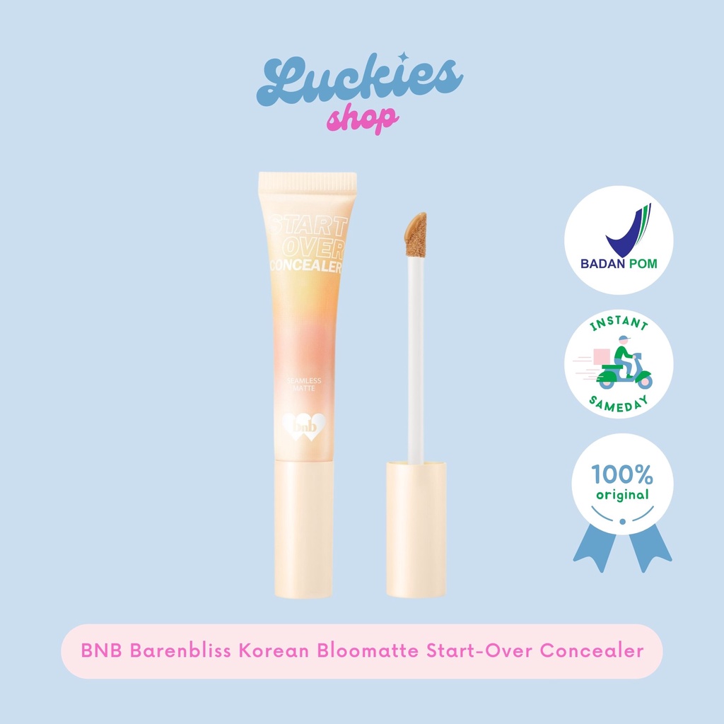 BPOM BNB barenbliss Korean Bloomatte Start-Over Concealer「Full Converage | Tahan Lama 24 Jam」Corrector Cover Kantong Bawah Mata