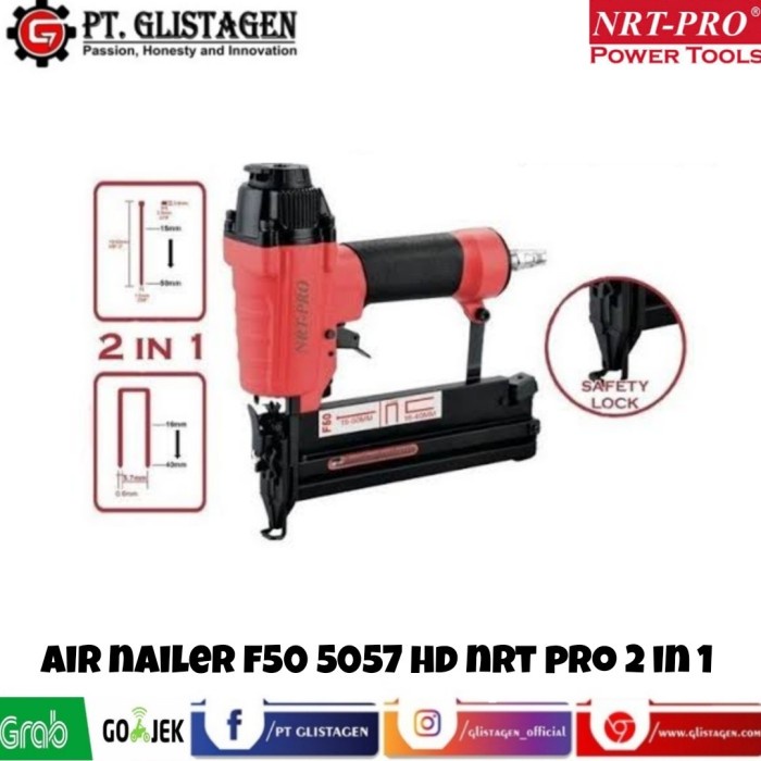 NRT Pro 5057HD Air Nailer Gun Paku Tembak Staples Angin Mesin 2in1
