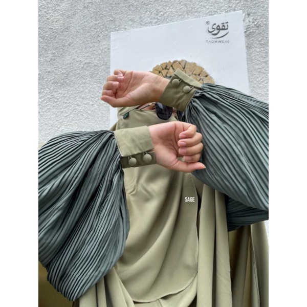 Elina gamis set by Taqwawear warna sage size L khimar Softpet-Pelunasan link khusus