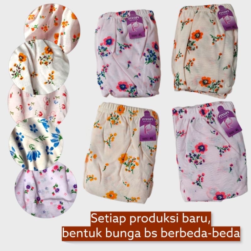 12 BIJI LOKAL | Celana dalam Wanita Dewasa BUNGA BORDIR DAN SABLON /Celana dalam  SABLON BUNGA