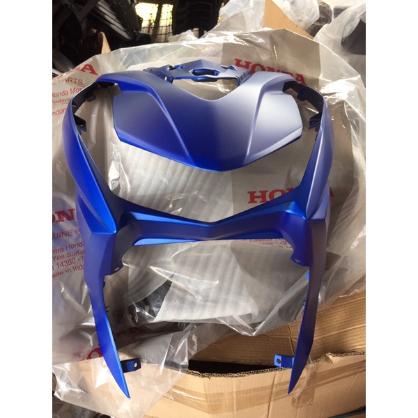 Cover body tameng depan BEAT NEW LED deluxe K1A 2020-2021 biru dof original
