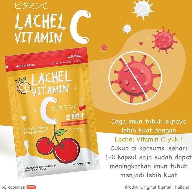 LACHEL VITAMIN C BY SKINEST THAILAND 100% ORI / SUPPLEMENT UNTUK KULIT by AILIN