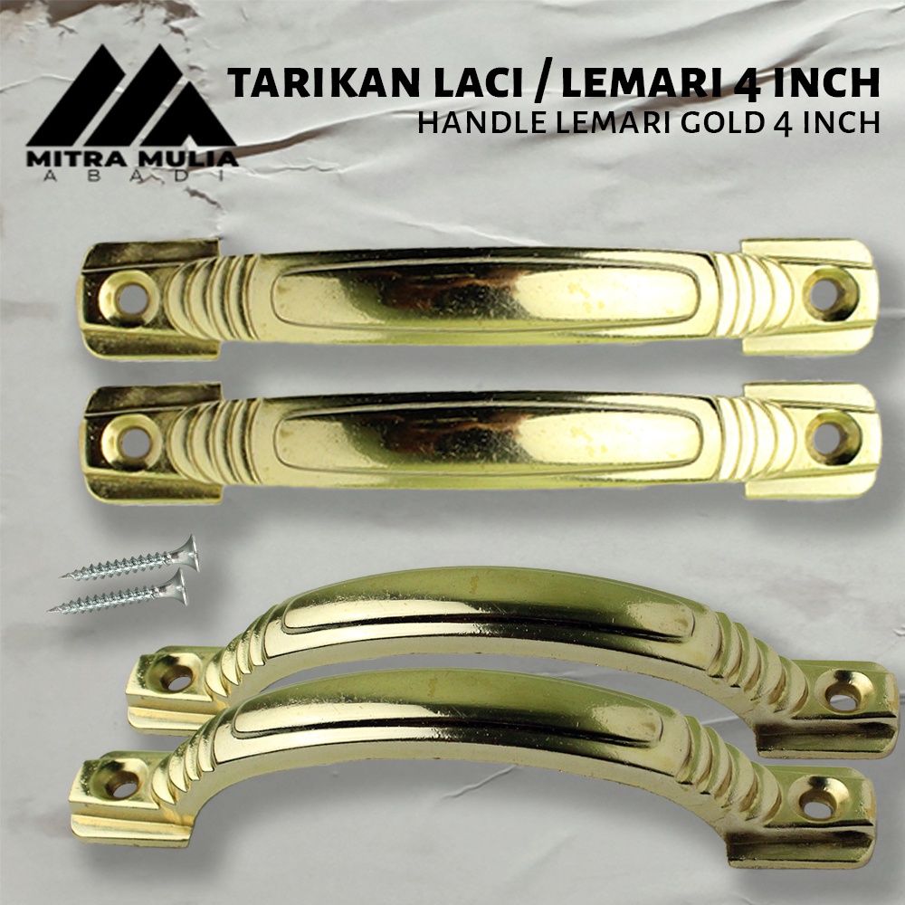 Tarikan Laci 4 Inci l Handle Lemari Gold 4&quot;