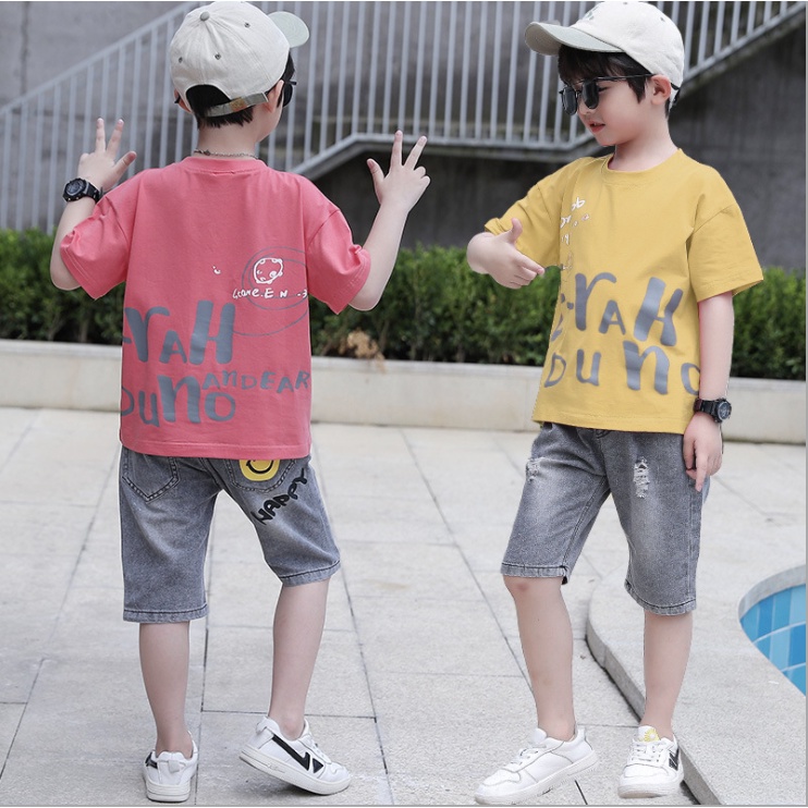 babyfit BAZIC setelan anak cowok kaus oblong dengan celana jeans premium