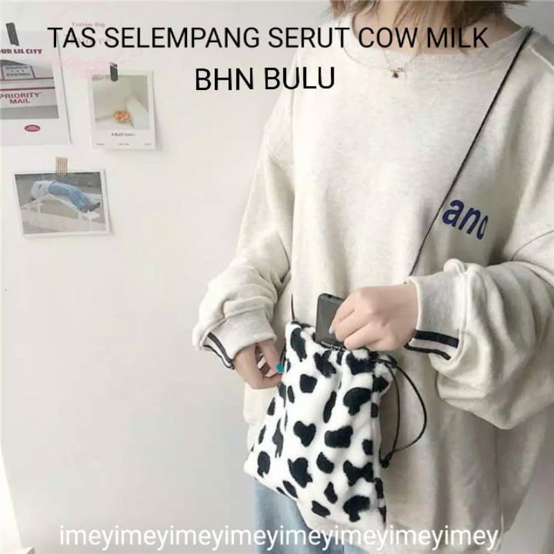 Tas bulu Serut Motif Macan tas SLempang murah