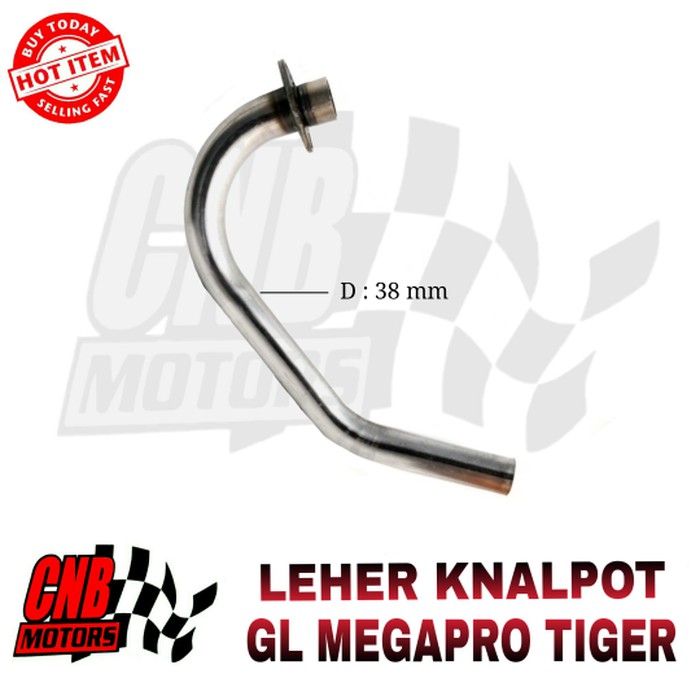 Leher Knalpot CB GL Megapro Tiger Ukuran Scorpio Diameter 38 mm