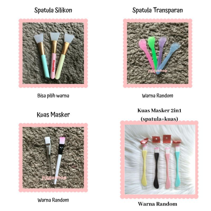 Kuas Masker 2 in 1 / Kuas masker / Spatula Transparan / Spatula Silikon