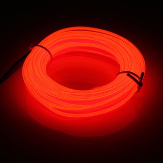 3m Soft Red Neon Led Lamp Glow El Wire String Strip Rope Tube Car Interior Decor