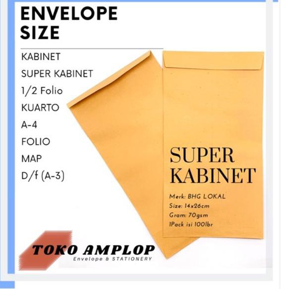 

C4ġQ Amplop Coklat SUPER KABINET ( 14x26Cm ) BHG •Best
