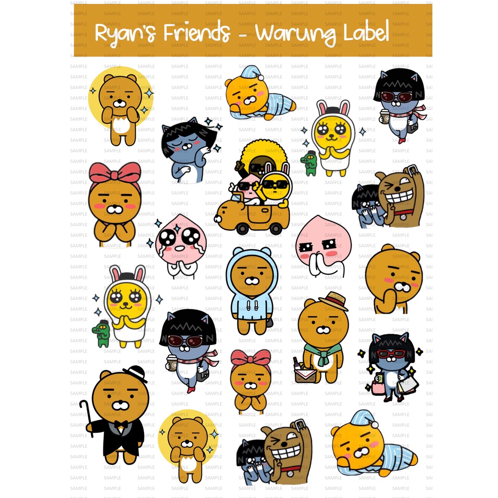 

Sticker Ryan Friends - Sticker deco - Sticker Kakao Talk - Bullet journal