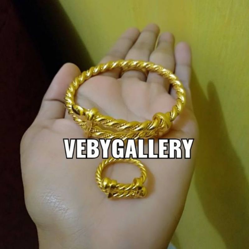 gelang cincin lilit tambang sepuhan emas24k