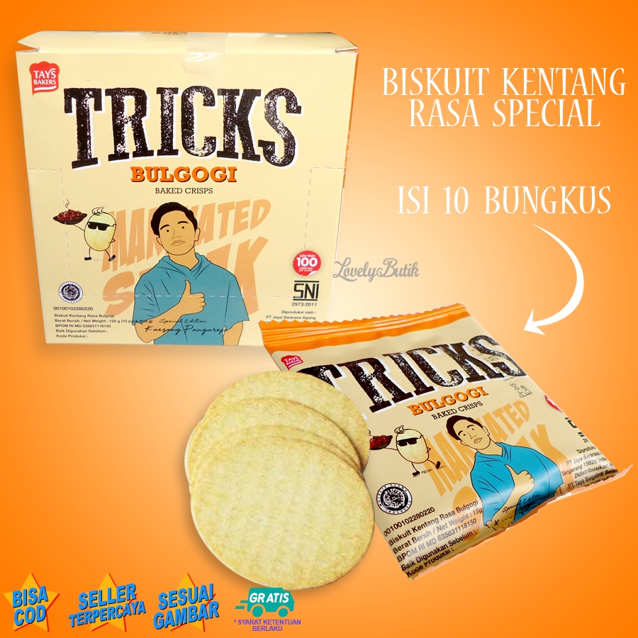 Tricks Biskuit Kentang Potato Baked Chips Aneka Rasa - 1 Box Isi 10 Pack - Lovelybutik