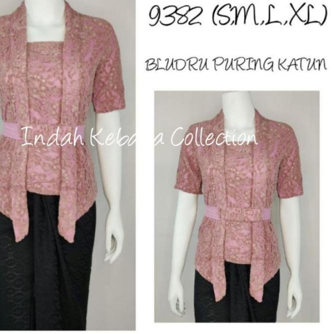 ۞ Indah KEBAYA BROKAT BLUDRU KUTUBARU MODERN LENGAN PENDEK Furing Katun KEBAYA WISUDA KEBAYA KATUN K