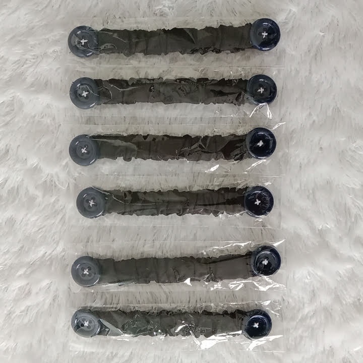 Strap Mask Elastis Aksesoris Konektor Tali Masker Hijab Polos Hitam Kancing Besar Awet Kuat Kualitas Super Premium Modis Viral Kekinian Model Terbaru-2