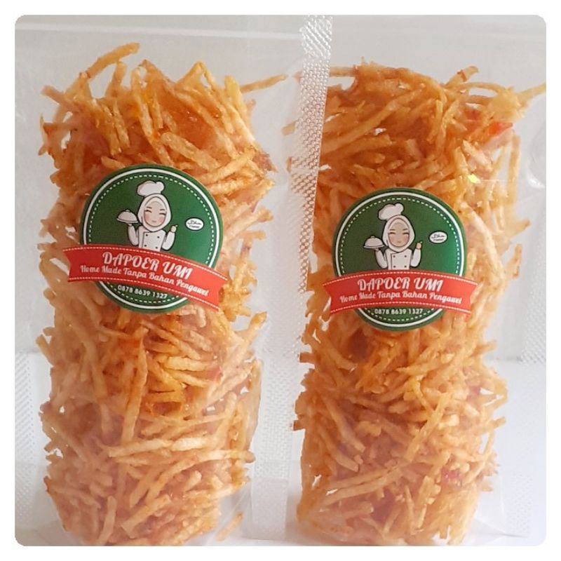 

Kering Kentang Mustofa, Cemilan Spesial, Cemilan Enak, Gurih, Kriuk, Pedas manis, Isi 50 gram.