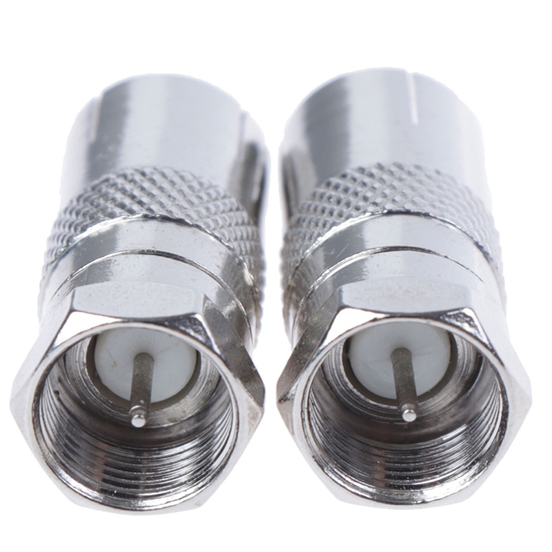 2pcs Adapter Konektor Socket Tipe F Male Ke RF Coax TV Aerial Female