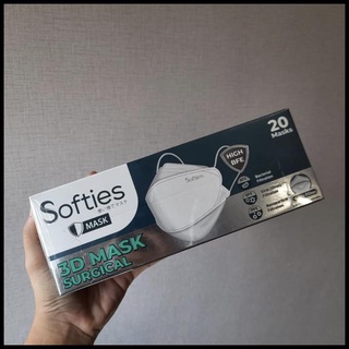 SOFTIES SURGICAL MASK 3D SERIES 4-PLY MASKER MEDIS ISI 20 PCS - PUTIH