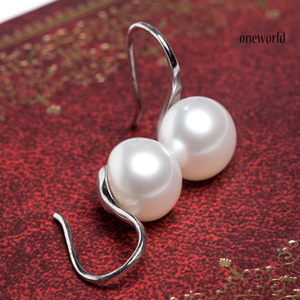 OW# Fashion Women Faux Pearl Mini Ear Hooks Earrings Party Statement Jewelry Gift