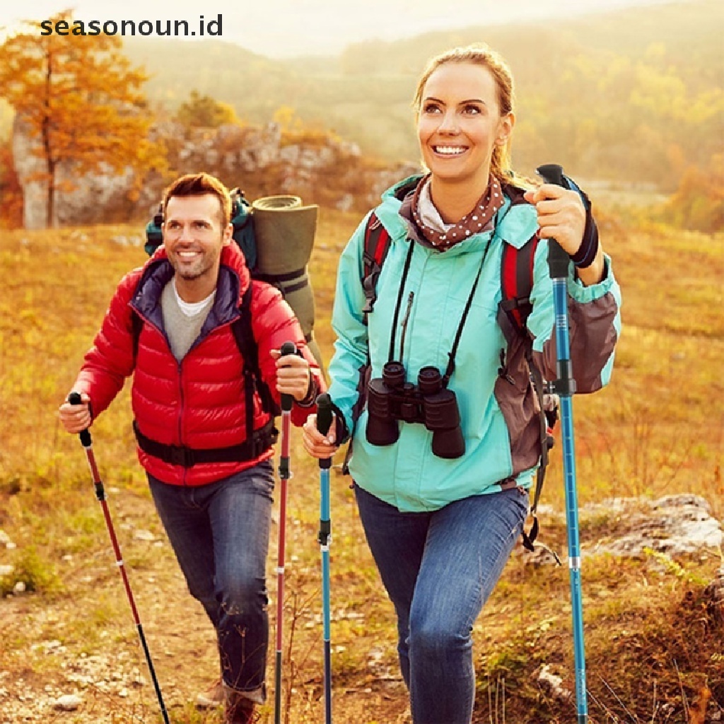 (seasonoun) Tongkat Jalan Lipat 4 Bagian Untuk Hiking / Climbing / Outdoor