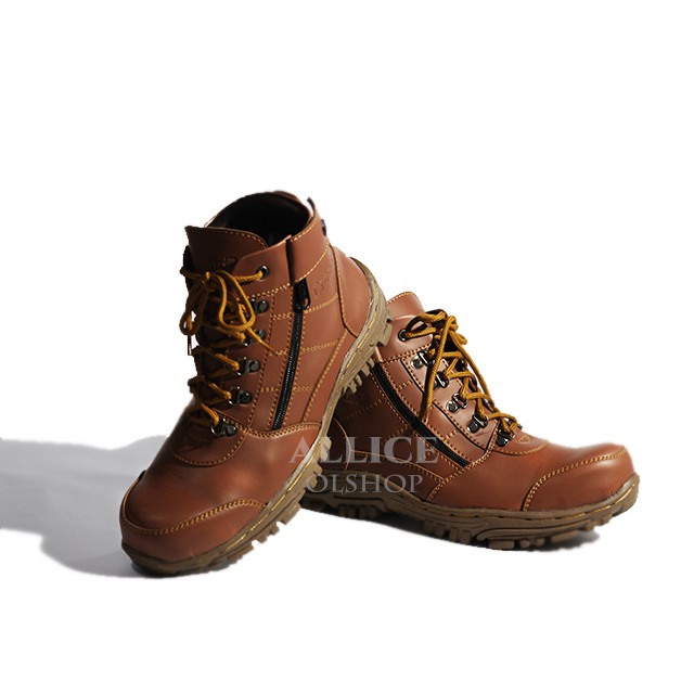 Crazy Diskon Bulan ini - Sepatu Safety Ujung Besi Sepatu Boots Casual Proyek Kerja Lapangan-Tan