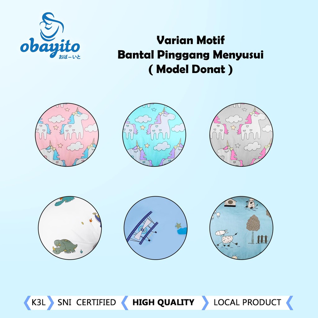 OBAYITO 2 in 1 BANTAL MENYUSUI DONUT + BANTAL TANGAN MENYUSUI