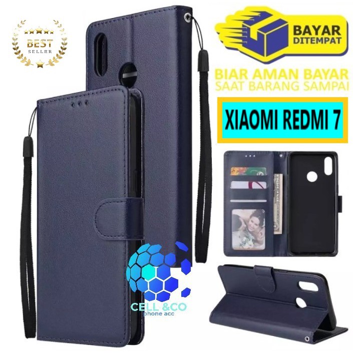Flip cover XIAOMI REDMI 7 Flip case buka tutup kesing hp casing flip case leather wallet