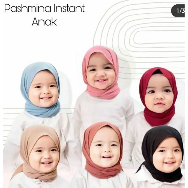 Pashminah Camila instan anak jersy/kerudung yg segi tiga instan anak jersy/pastan anak
