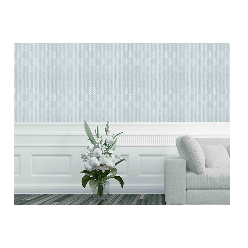 AKN88 - Wallpaper 3D Non Woven Simple Plain PinStripe53cmx10m - Blue