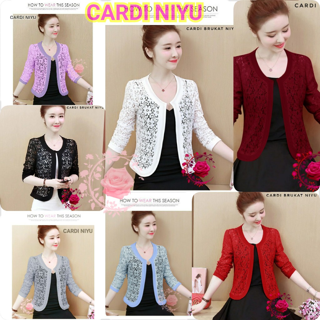 outer CARDI BRUKAT NIYU/ / LENGAN PANJANG A5P8 serbaguna berkualitas trandy long outer wanita kekini