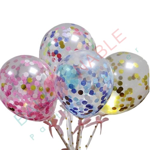 HappyBalloon Cake Topper Balon Latex Confetti