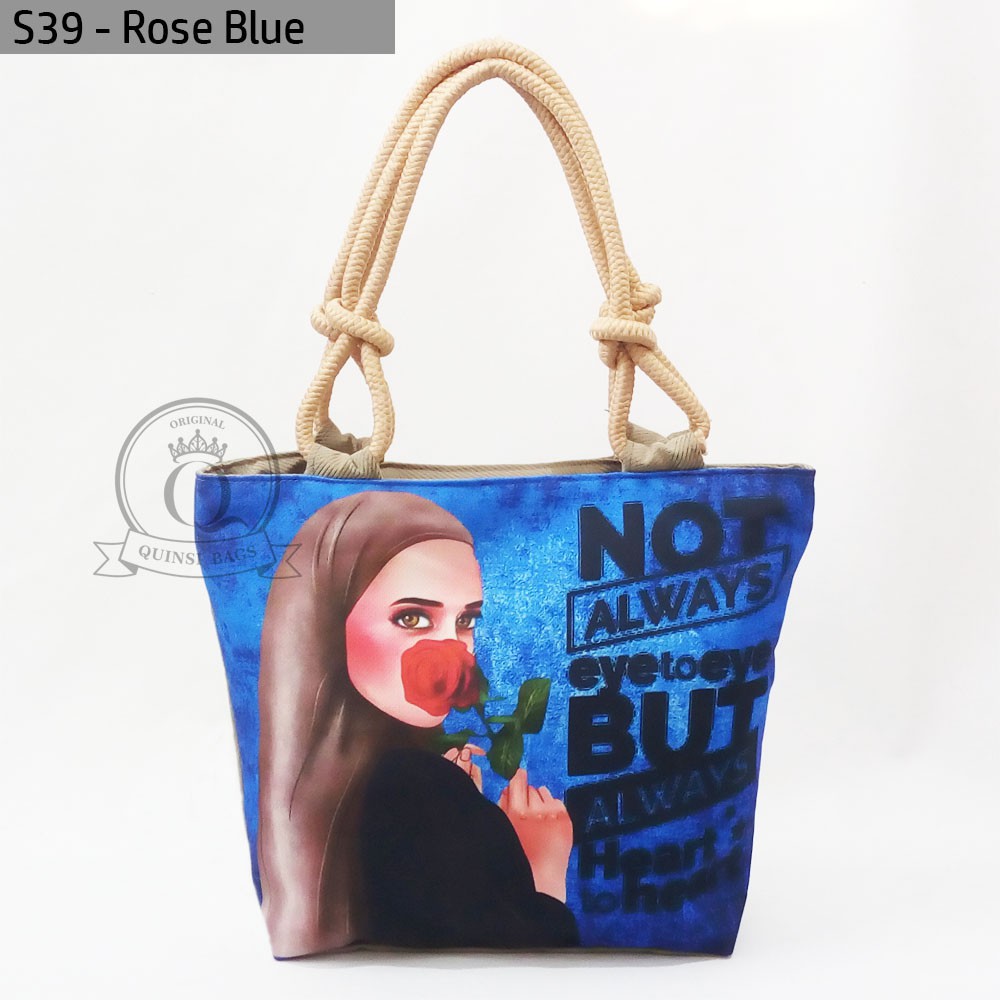 [ TERMURAH ] Tas Totebag Tali Sumbu Printing Gambar Hijab Muslim Koleksi Gambar TERBARU