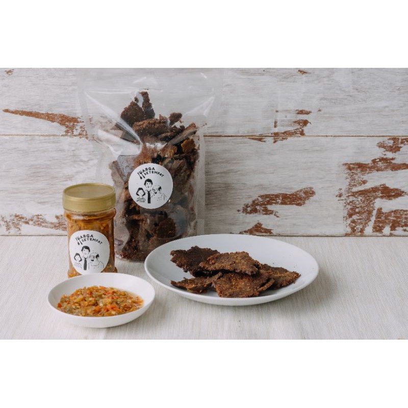 

Dendeng Sapi Crispy 500 gr + Sambal Bawang Botol 300 ml | Stok Lauk