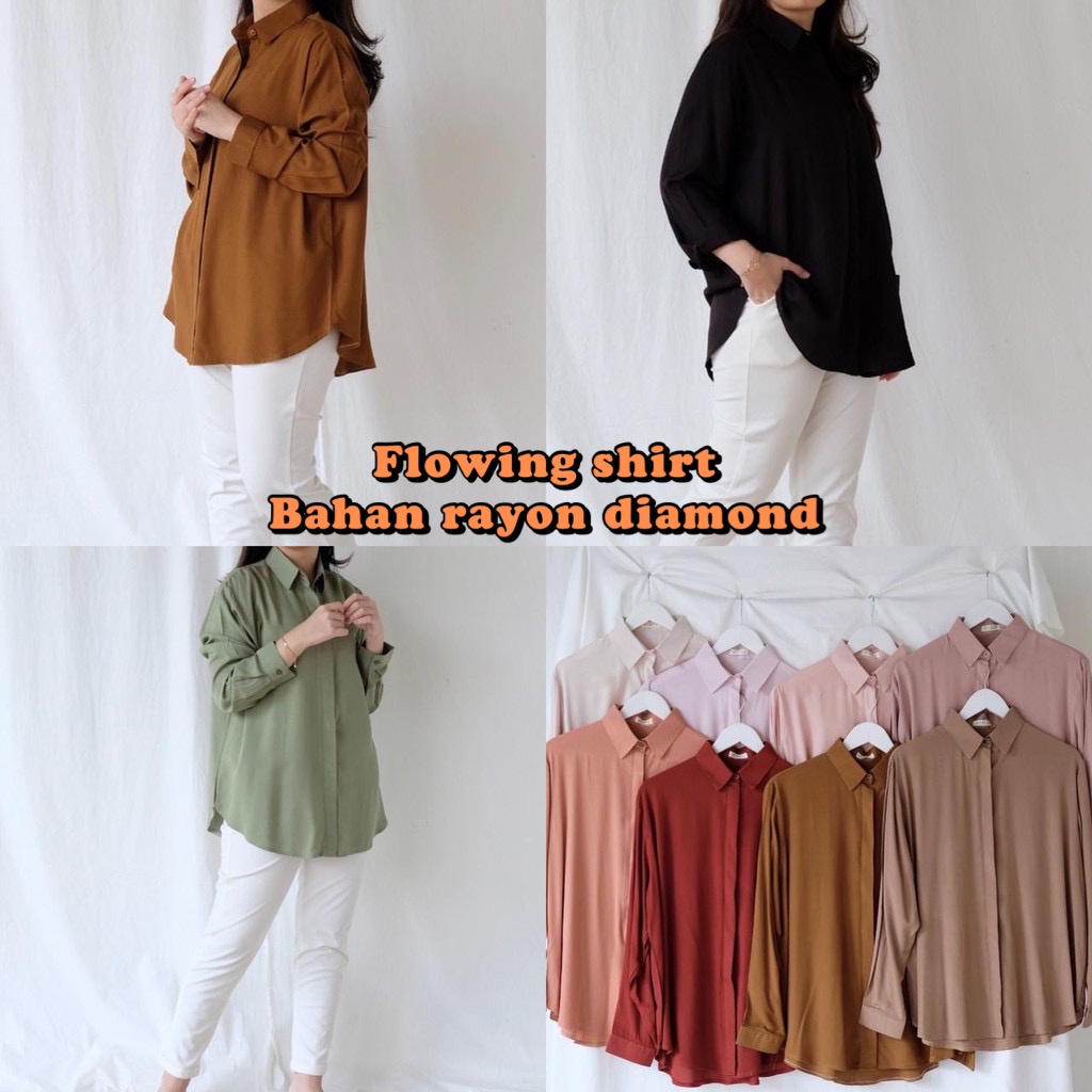 BEFAST - ZEC OOTD Wanita Kemeja DIANA / Lydia Oversize XXL RAYON DIAMOND / Kemeja Lengan panjang / Fashion Wanita Kerja / Kemeja Polos Casual / Kem Formal / Terlaris / Kem Banyak Warna / Terbaru 2022