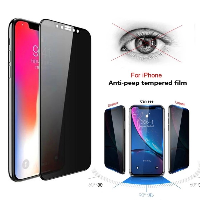 Tempered Glass iPhone 14/14 Max/14 Pro/14 ProMax Anti Blueray 10D Glare SPY Premium