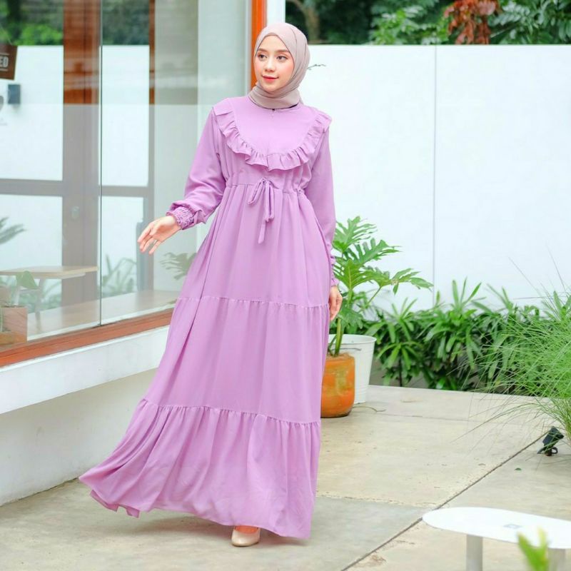 Gamis polos susun canda rempel ashila