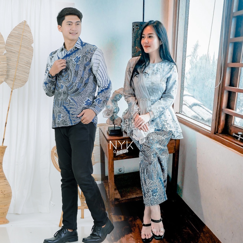 Couple Batik Kebaya Brocade Sarah Cakrawala Lengan Panjang