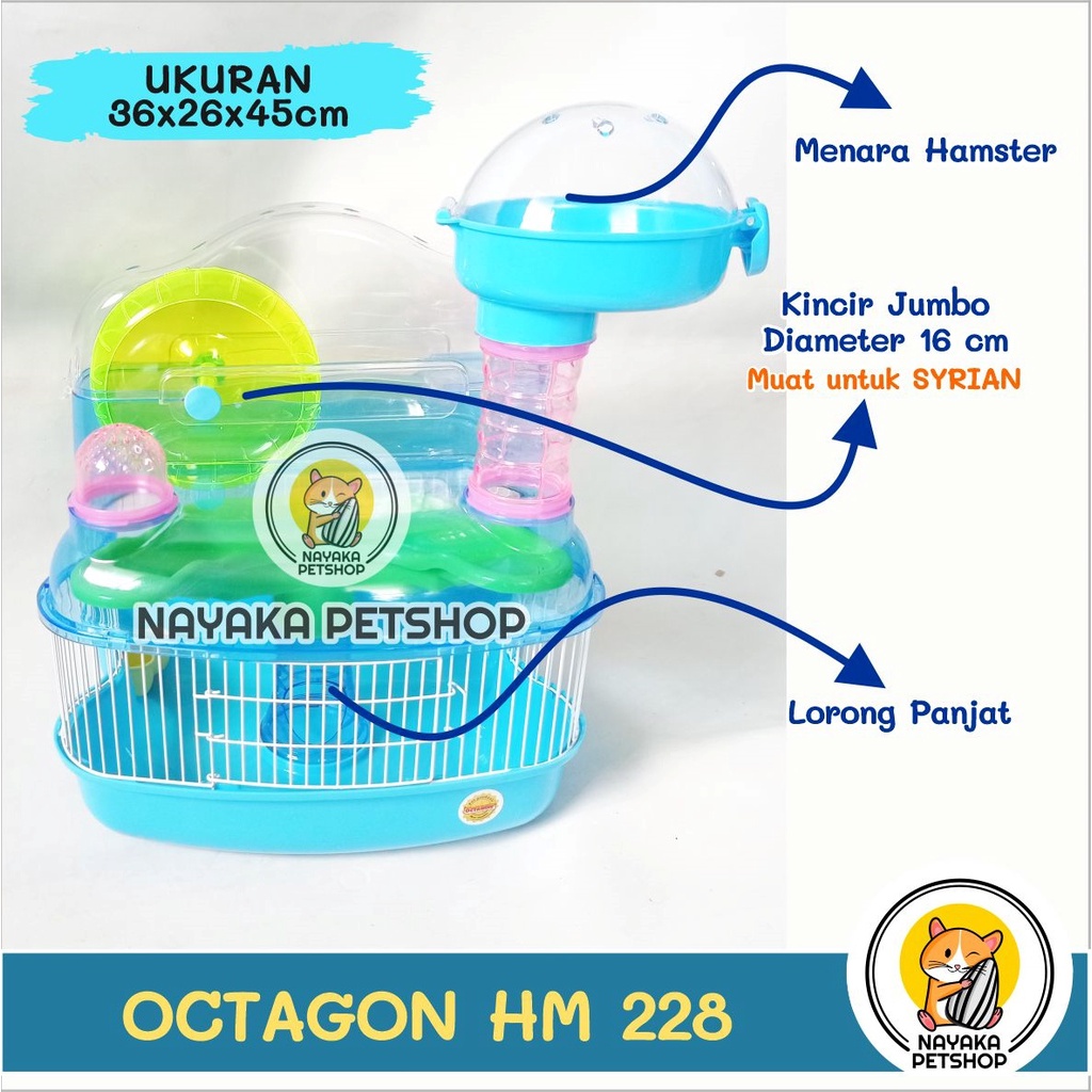 Octagon HM 228 Kandang Hamster Tingkat 3 Lantai Menara