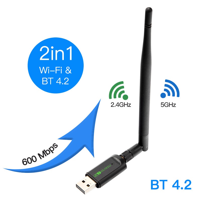 PREORDER 600Mbps USB Wifi Adapter Bluetooth Dual Band Mini USB Dongle Wireless Wlan Receiver 2.4G/5G