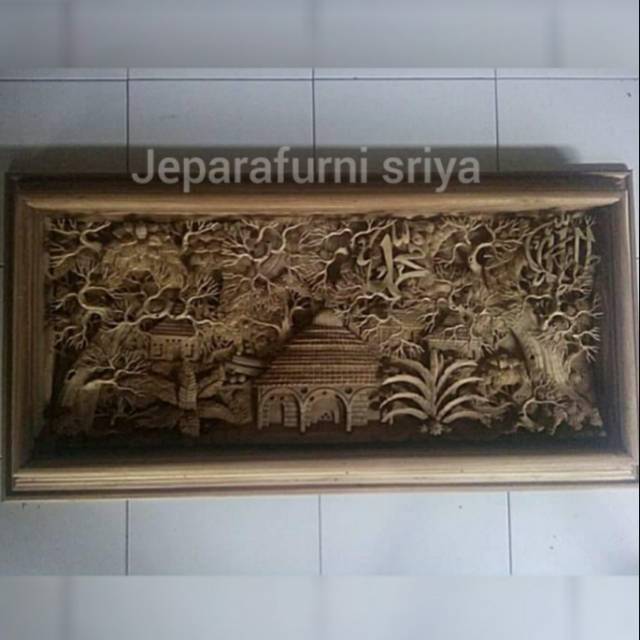 Relief tigadimensi Material Kayu Jati