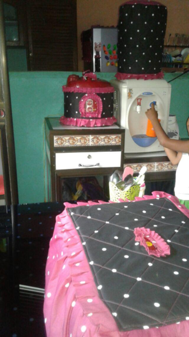 [murah] Homeset / Taplak Meja - Dottie Onyx Mix Fusia