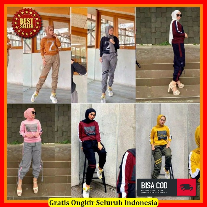 Ar 16 - Set Edrea Tunik Gowes Jumbo Bahan Babyterry Original Ld120-130 + Celana Lp110 Pjg95 Baju Ola